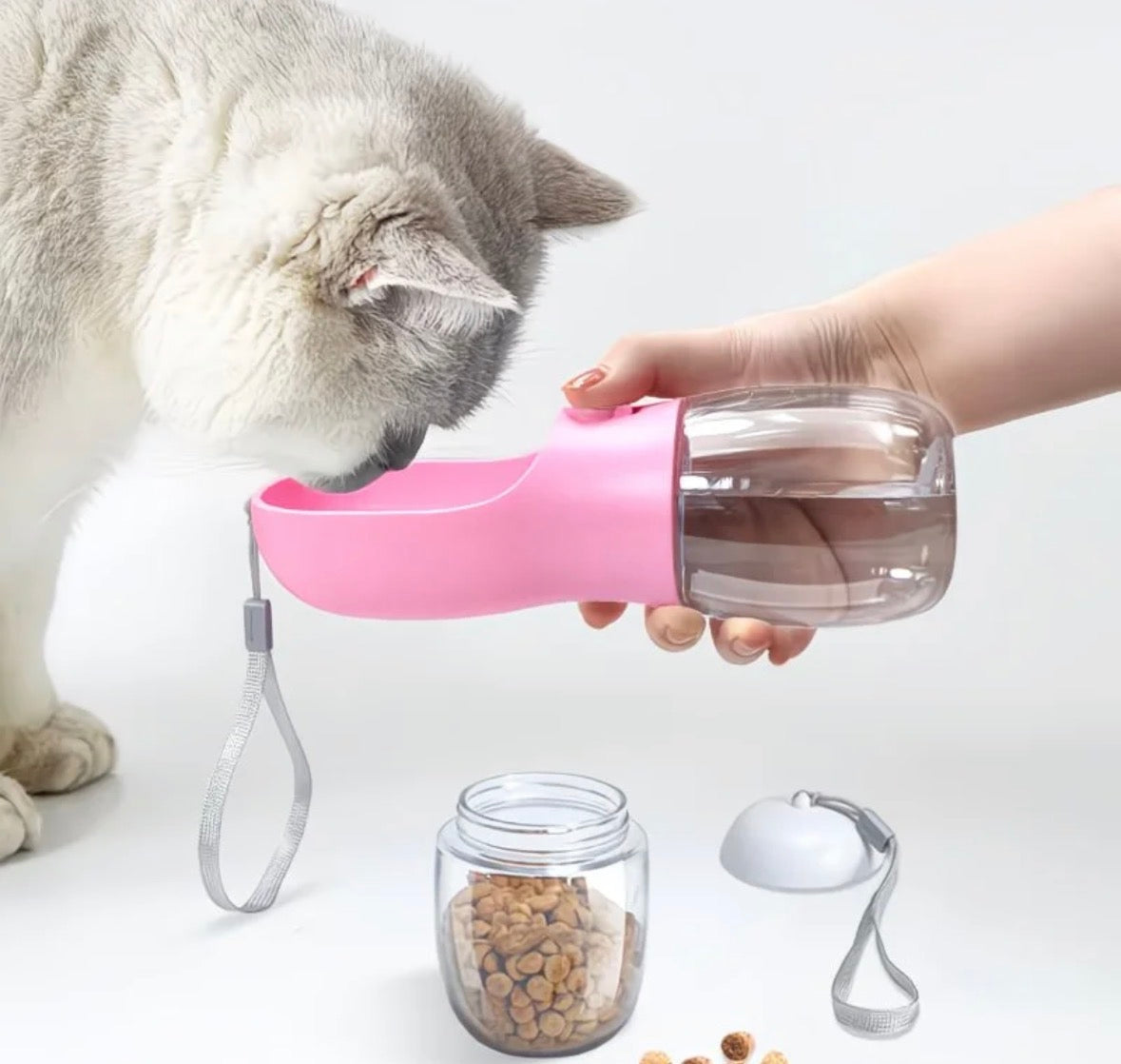 2-in-1 Portable Pet Water Bottle & Food Container for Dogs and Cats | Leak-Proof Travel Feeder
